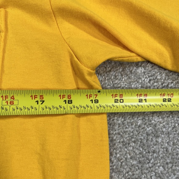 VTG JERZEES Single Stitch Polo Shirt Bar Fly Embroidered Yellow Men's L USA Made - Picture 7 of 8